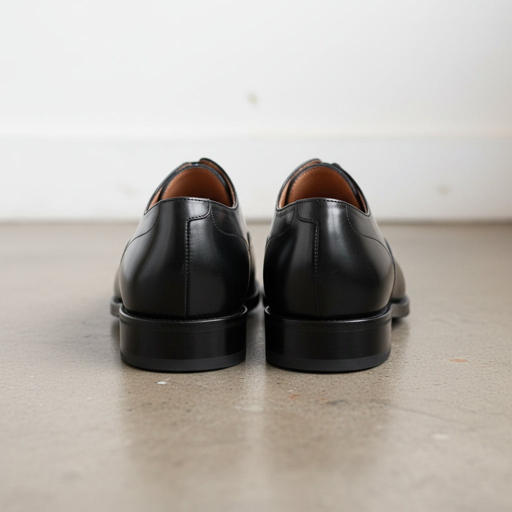 Handmade Mens black leather dress shoes, Tuxedo shoes for men, Gift for him - back-view