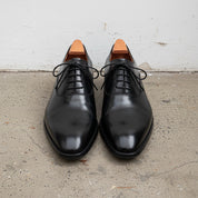 Handmade Mens black leather dress shoes, Tuxedo shoes for men, Gift for him - front-view