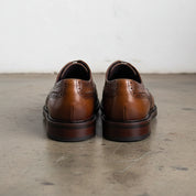 Handmade Men's Black Leather Wingtip Oxfords - back-view