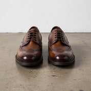 Handmade Men's Black Leather Wingtip Oxfords - front-view