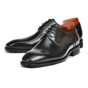 Handmade Mens black Oxford dress shoes, Men black leather derby shoes