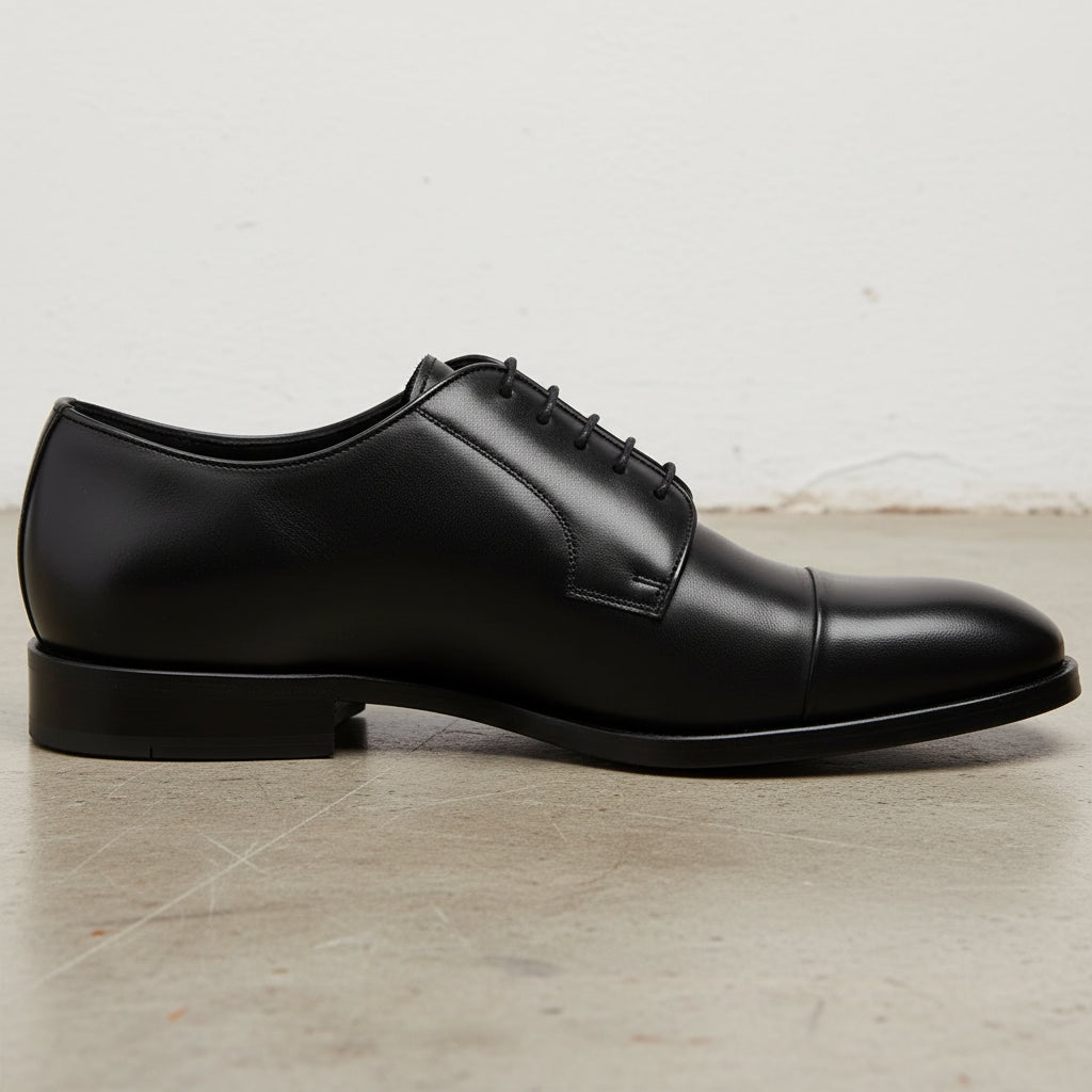 Handmade Mens black oxfords leather shoes, Men black tuxedo shoes - detail-view-showing-texture