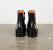 Handmade Mens black side zipper ankle boots, Men dress boot, Men zip boot - back-view