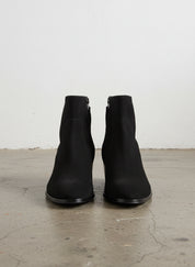 Handmade Mens Black Side Zipper Suede Leather Boots, Mens Ankle High Suede - front-view