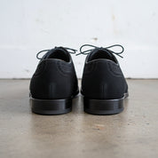 Handmade Mens Black Suede shoes, Mens black Oxfords dress shoes - back-view