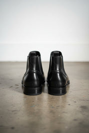 Handmade Mens black wingtip chelsea boots, Men dress boots, Mens ankle boot - back-view