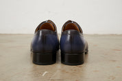 Handmade Mens Blue formal shoes, Men leather dress shoes, Men brogue shoes - back-view