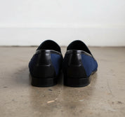 Handmade Mens blue suede moccasins, Men Navy blue suede shoes Loafer, Mens - back-view