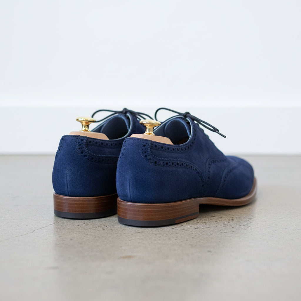Handmade Mens Brogue Blue Suede Shoes, Men Wingtip Suede Blue Party Shoes Rebels Market Handmade Mens Brogue Blue Suede Shoes, Men Wingtip Suede Blue Party Shoes Rebels Market