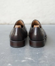 Handmade Mens brown alligators shoes, Men crocodile texture Oxford shoes - back-view