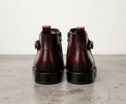 Handmade Mens Brown ankle boots, Men leather dress boots - back-view
