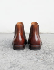 Handmade Mens brown Burnish toe Leather Chelsea boots, Men leather boot - back-view