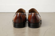 Handmade Mens Brown goodyear welted leather moccasins, Brown dress shoes for mens - back-view