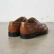 Handmade Mens brown lace up dress shoes, Men wingtip brogue shoes - back-view