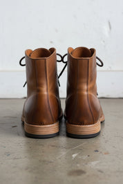 Handmade Mens Brown Lace up high ankle boots, Mens Biker boots, Mens boots - back-view