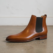 Handmade Mens brown leather chelsea boots, Men casual boot, Men dress boots - detail-view-showing-texture