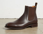 Handmade Mens brown leather chelsea boots, Men leather ankle dress boots - detail-view-showing-texture