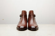 Handmade Mens Brown leather Jodhpurs boot Men monk strap leather ankle boot - front-view