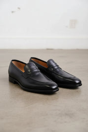 Handmade Mens brown leather moccasins, Men brown dress shoes, Gift for him - angle-view-showing-depth