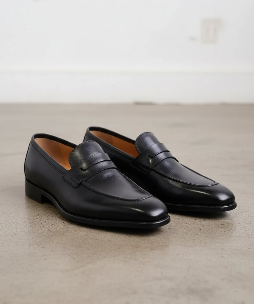 Handmade Mens brown leather moccasins, Men brown dress shoes, Gift for him - angle-view-showing-depth