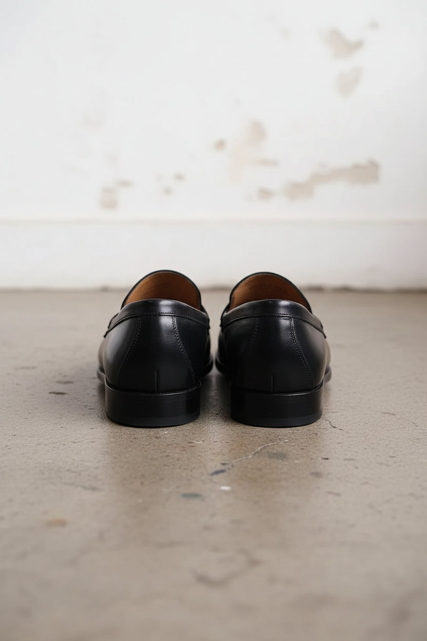 Handmade Mens brown leather moccasins, Men brown dress shoes, Gift for him - back-view