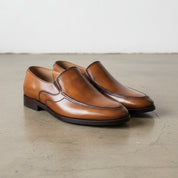 Handmade Mens brown leather moccasins shoes, Men brown leather loafer - 3-4-right-view