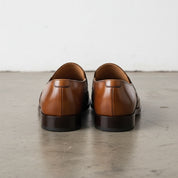 Handmade Mens brown leather moccasins shoes, Men brown leather loafer - back-view