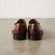 Handmade Mens brown leather tassels shoes, Men brown leather Loafer - back-view