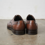 Handmade Mens Brown Oxford dress shoes, Men brown leather derby shoes - back-view
