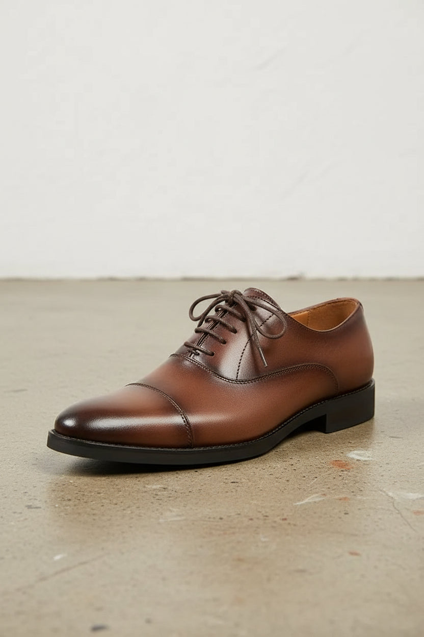 Men's Brown Leather Oxford Dress Shoes US 9 / Brown Men's Brown Leather Oxford Dress Shoes US 9 / Brown