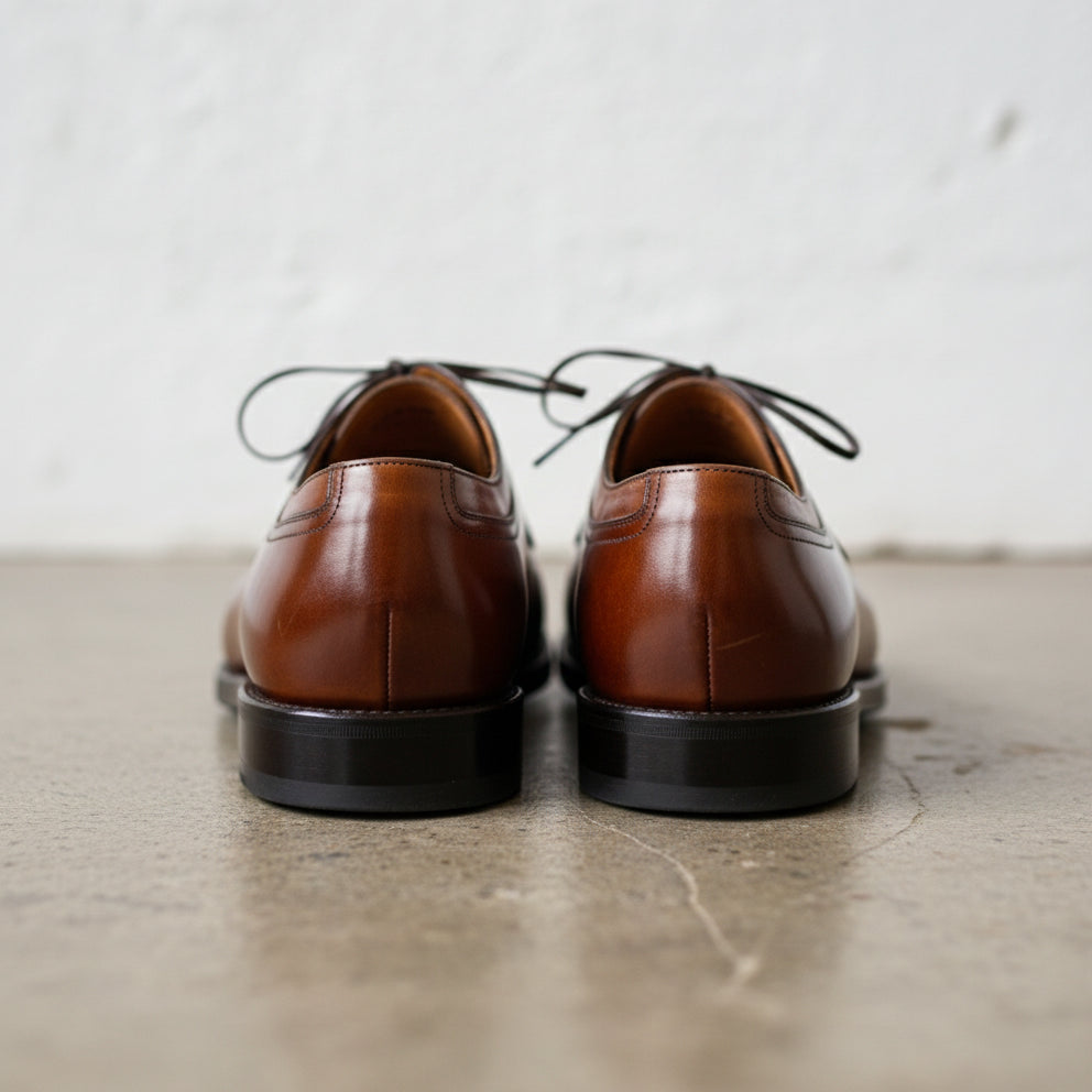 Handmade Mens Brown Split toe Shoes, Men brown lace up dress shoes - back-view