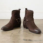 Handmade Mens Brown suede ankle Boots, Mens zipper boot - angle-view-showing-depth