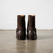 Handmade Mens Brown suede ankle Boots, Mens zipper boot - back-view