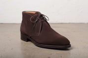 Handmade Mens brown suede dress boots, Men brown formal boot, Men boots - detail-view-showing-texture
