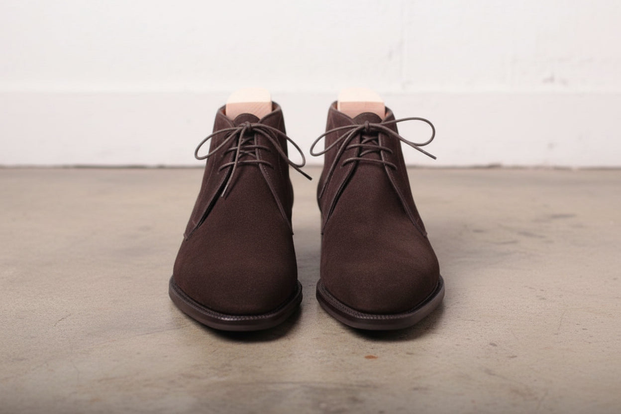 Handmade Mens brown suede dress boots, Men brown formal boot, Men boots - front-view