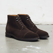 Handmade Mens brown suede dress boots, Men Oxfords formal boot, Ankle boots - angle-view-showing-depth