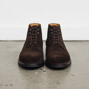 Handmade Mens brown suede dress boots, Men Oxfords formal boot, Ankle boots - front-view