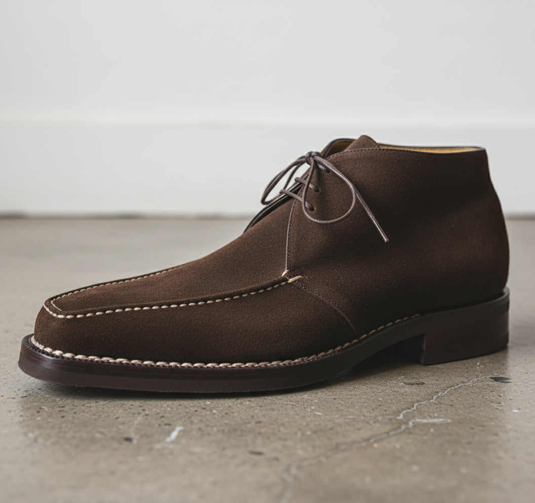 Handmade Mens Brown suede dress shoes, Men brown oxfords dress shoes - detail-view-showing-texture