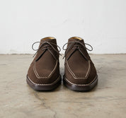 Handmade Mens Brown suede dress shoes, Men brown oxfords dress shoes - front-view