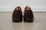 Handmade Mens Brown Suede formal derby shoes, Men Brown suede dress shoes - back-view