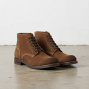 Handmade Mens brown suede lace up ankle boots, Men brown casual boots - 3-4-right-view