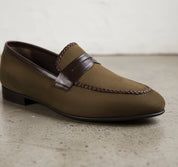 Handmade Mens brown suede moccasins, Men brown suede shoes Loafer, Men shoe - detail-view-showing-texture