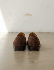 Handmade Mens brown suede moccasins, Men casual shoes, mens penny loafer - back-view