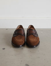 Handmade Mens brown suede moccasins, Men dress shoes, mens penny loafer - front-view