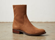 Handmade Mens brown suede zip up ankle boots, Men brown casual boots - detail-view-showing-texture