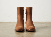 Handmade Mens brown suede zip up ankle boots, Men brown casual boots - front-view