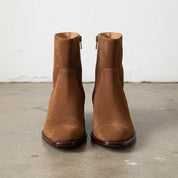 Handmade Mens brown suede zipper ankle boots, Men brown casual boots - front-view