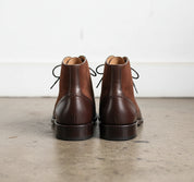 Handmade Mens Brown Wing tip Lace up ankle boot, Men brown dress boots - back-view