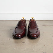 Handmade Mens Classic Brown Leather Loafer Moccasins Shoes, Men Dress Shoes - front-view