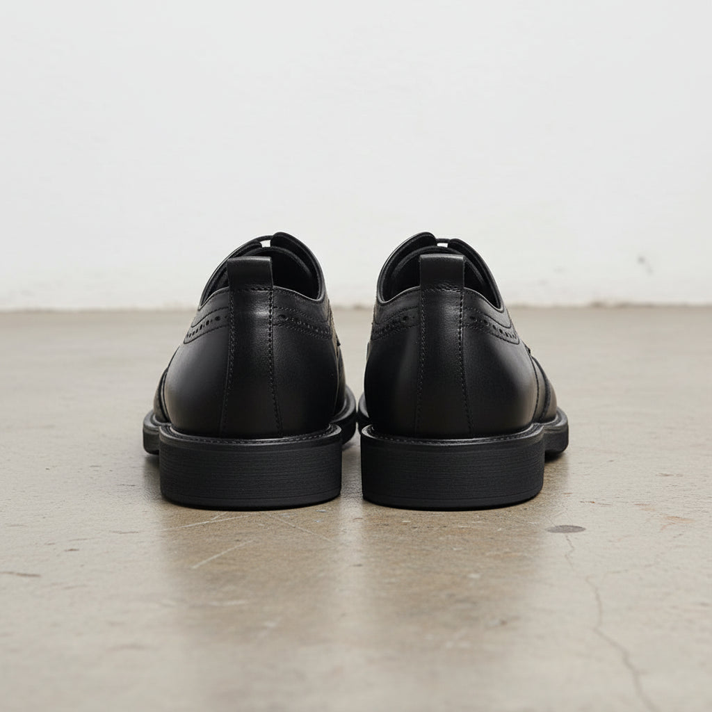 Handmade Men's Classic Leather Formal Shoes - back-view